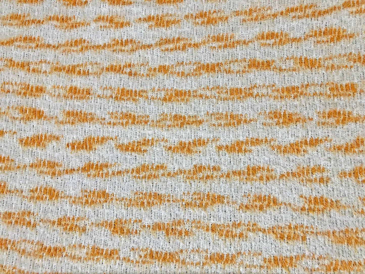 Poly Chenille Mohair Fabric-Ivory Yellow Stripes-CHMBPR002-Brushed Fabric-Sweater Fabric-Sold by the Yard