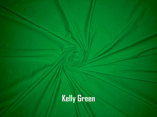 Cotton Spandex Jersey Fabric-Kelly Green Solid Color-CSJC012-Sold by the Bulk