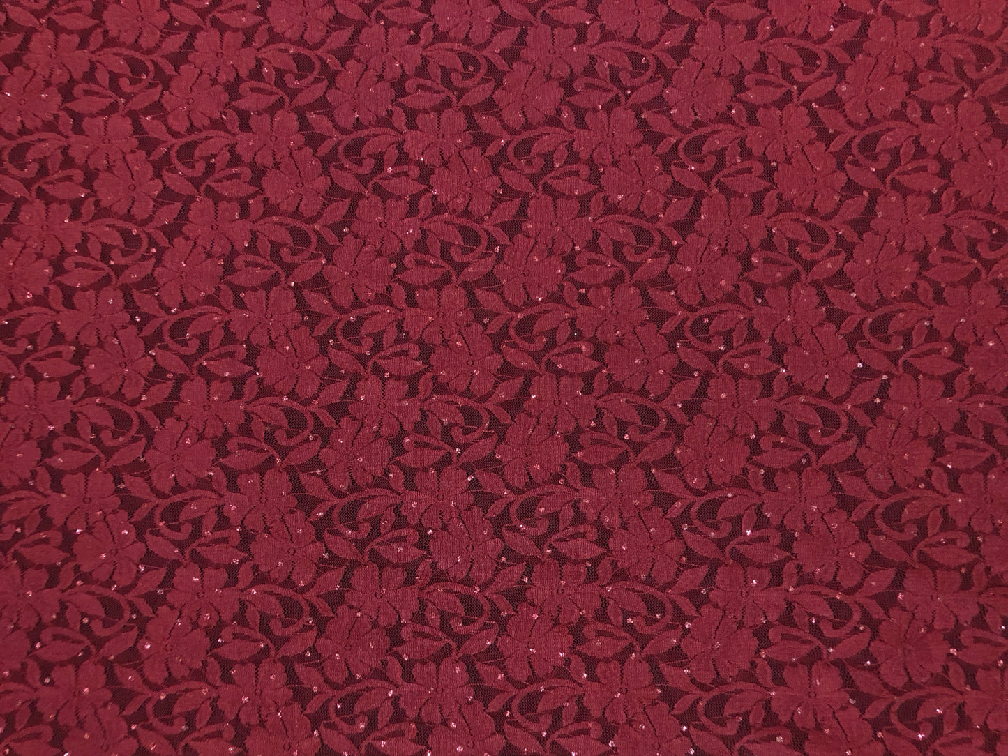 Premium Lace Fabric — Burgundy Bordeaux Blossom Floral Scroll — 95% Poly, 5% Spandex — 4-Way Stretch, 52" Wide — By the Yard (LCKPR01)