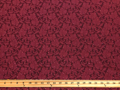 Premium Lace Fabric — Burgundy Bordeaux Blossom Floral Scroll — 95% Poly, 5% Spandex — 4-Way Stretch, 52" Wide — By the Yard (LCKPR01)