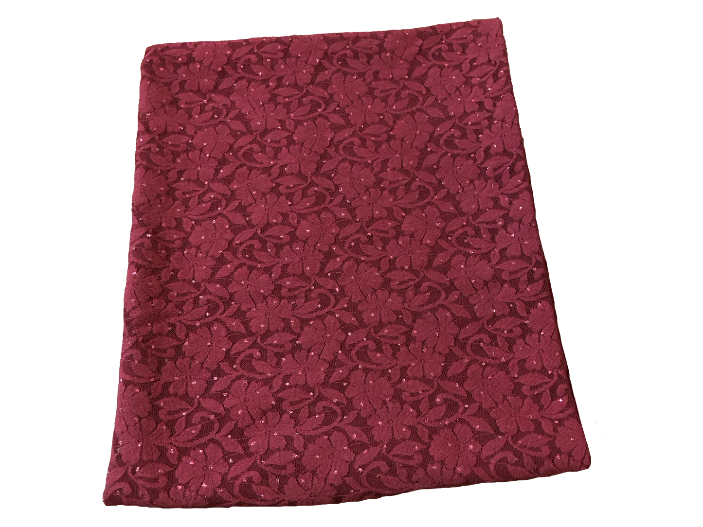 Premium Lace Fabric — Burgundy Bordeaux Blossom Floral Scroll — 95% Poly, 5% Spandex — 4-Way Stretch, 52" Wide — By the Yard (LCKPR01)
