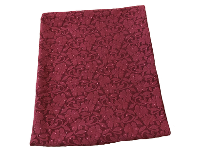 Premium Lace Fabric — Burgundy Bordeaux Blossom Floral Scroll — 95% Poly, 5% Spandex — 4-Way Stretch, 52" Wide — By the Yard (LCKPR01)