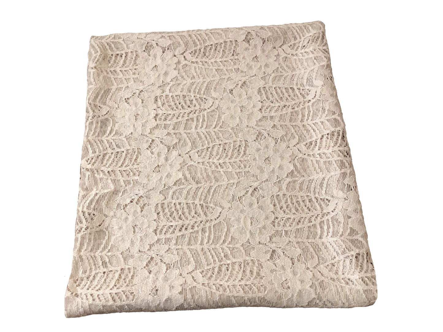 Premium Floral Lace Fabric — Champagne Rosevine (Roses & Leaves) — 100% Polyester, No Stretch, 54" Wide — By the Yard (PLCPR01)