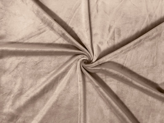 Micro Velour Knit – Latte – Ultra-Soft Peach-Skin Plush, Low-Sheen Luxe, 4-Way Stretch, 65" Extra-Wide – Sold by the Yard (MCVC02)