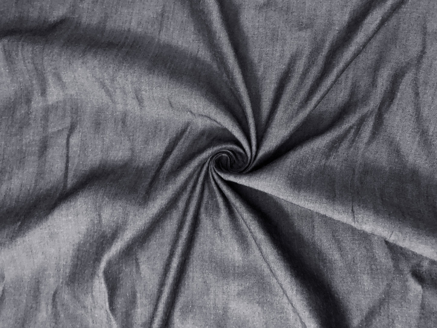 100% Cotton 6 oz Chambray Fabric – Gray Solid – Breathable Midweight, Crisp-Soft Drape, 58" Wide | Sold by the Yard (CHDC01)