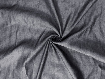 100% Cotton 6 oz Chambray Fabric – Gray Solid – Breathable Midweight, Crisp-Soft Drape, 58" Wide | Sold by the Yard (CHDC01)