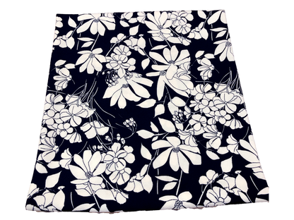 Premium Liverpool Knit Fabric – Navy/White Sketch Floral | 4-Way Stretch, 58" wide, 200 GSM – By the Yard (LVPR361)