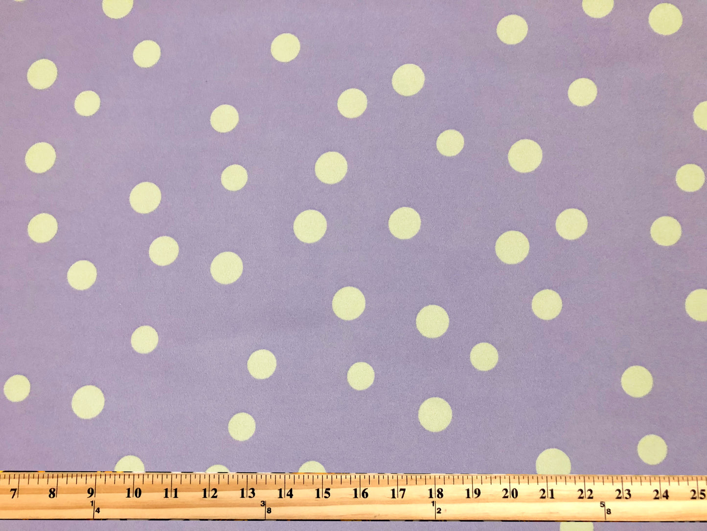 Techno Crepe Printed Fabric| Lavender White 3/4" Polka Dots |TCRP0105 |Sold by the Yard