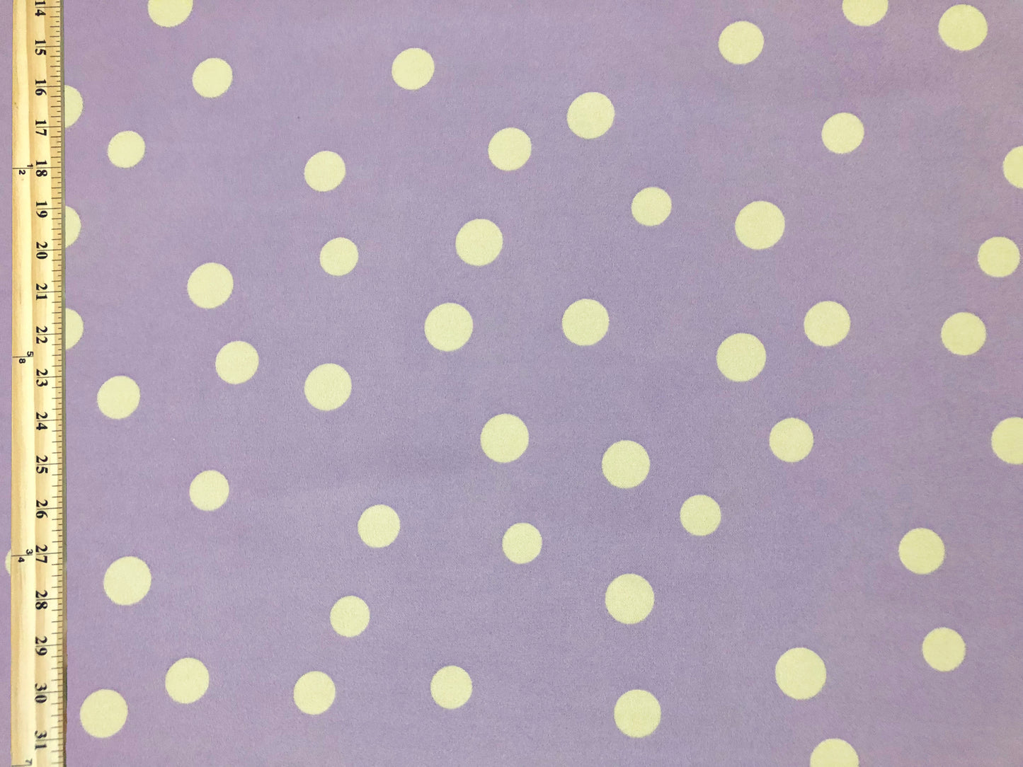 Techno Crepe Printed Fabric| Lavender White 3/4" Polka Dots |TCRP0105 |Sold by the Yard