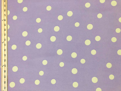 Techno Crepe Printed Fabric| Lavender White 3/4" Polka Dots |TCRP0105 |Sold by the Yard