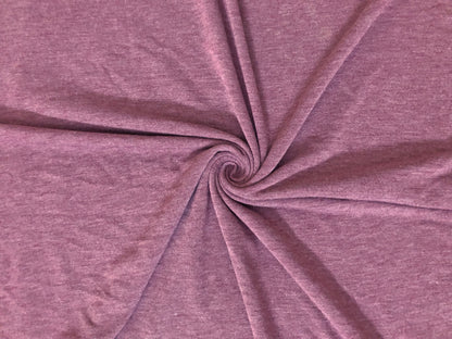 Premium French Terry Knit Fabric — Heathered Marsala Solid — Soft Loopback, 2-Way Stretch, 58" Wide, 210 GSM — Sold by the Yard (210FTSC07)