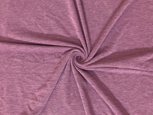 Premium French Terry Knit Fabric — Heathered Marsala Solid — Soft Loopback, 2-Way Stretch, 58" Wide, 210 GSM — Sold by the Yard (210FTSC07)