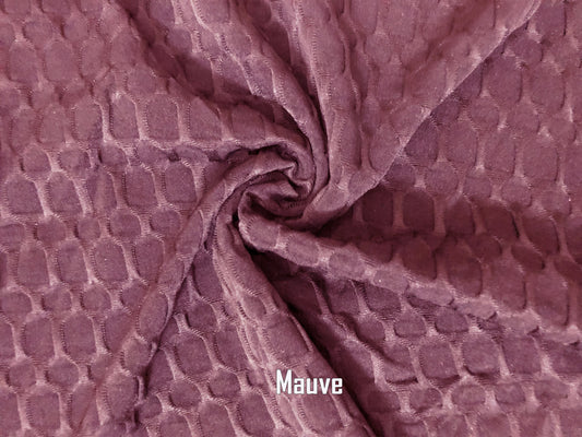 Poly Spandex Honeycomb Textured Fabric-Mauve Solid Color-HCS004-Sold by the Bulk