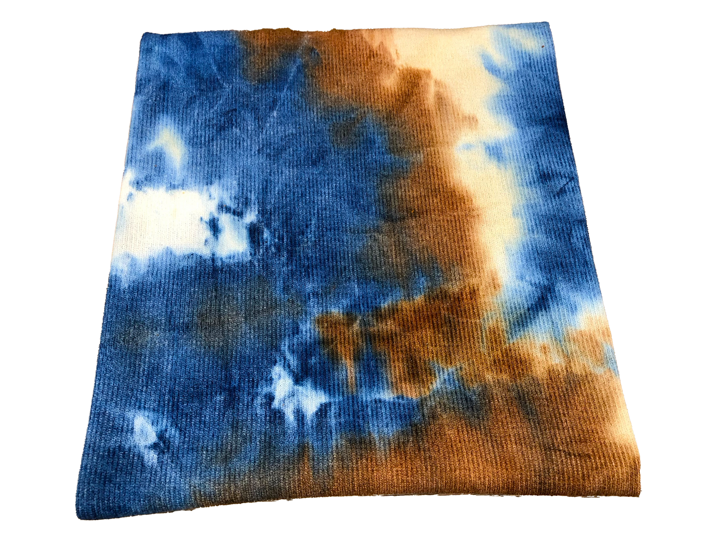 Hacci Mini Rib Knit Fabric – Navy/Mocha Watercolor Cloud Tie Dye – Buttery Soft 4-Way Stretch, 58” Wide – By the Yard (HMRPR02)