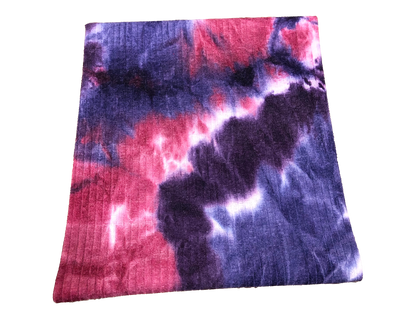 Rib Knit Fabric – Navy/Red Midnight Ember Cloud Tie Dye, 4 Way Stretch, 58” Wide – By the Yard (PRRTD08)