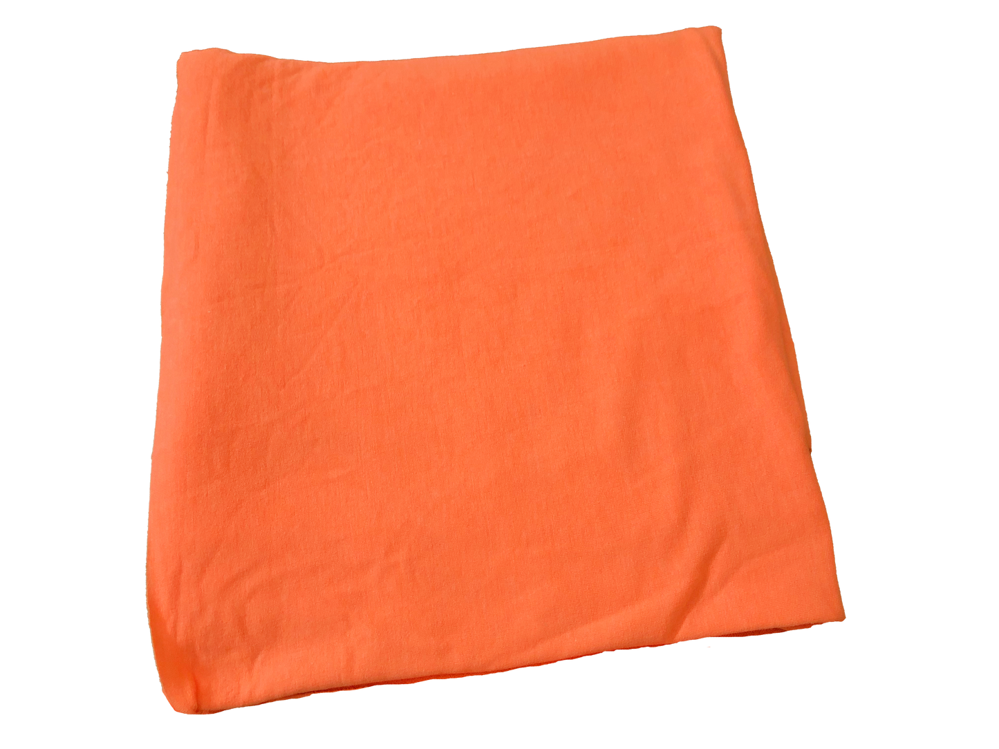 Premium French Terry Knit Fabric — Vibrant Neon Orange Solid — Soft Loopback, 2-Way Stretch, 58" Wide, 210 GSM — Sold by the Yard (210FTSC06)