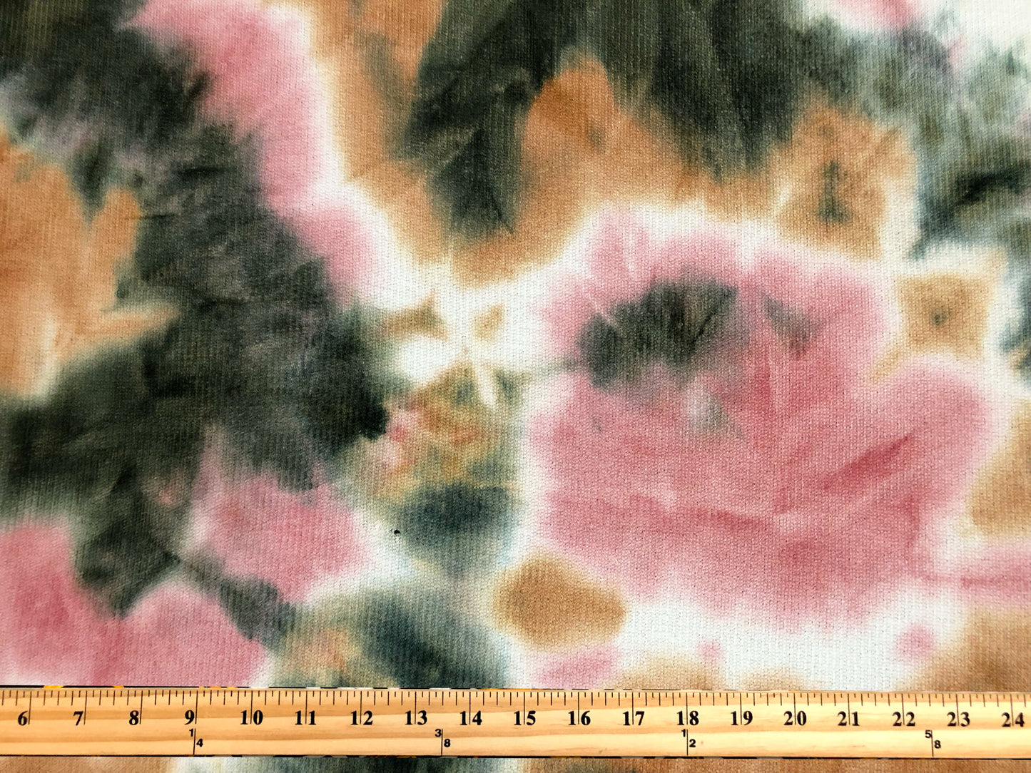 Hacci Mini Rib Knit Fabric – Blush Meadow Watercolor Tie Dye, 4 Way Stretch, 58” Wide – By the Yard (HMRPR01)