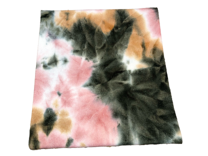 Hacci Mini Rib Knit Fabric – Blush Meadow Watercolor Tie Dye, 4 Way Stretch, 58” Wide – By the Yard (HMRPR01)