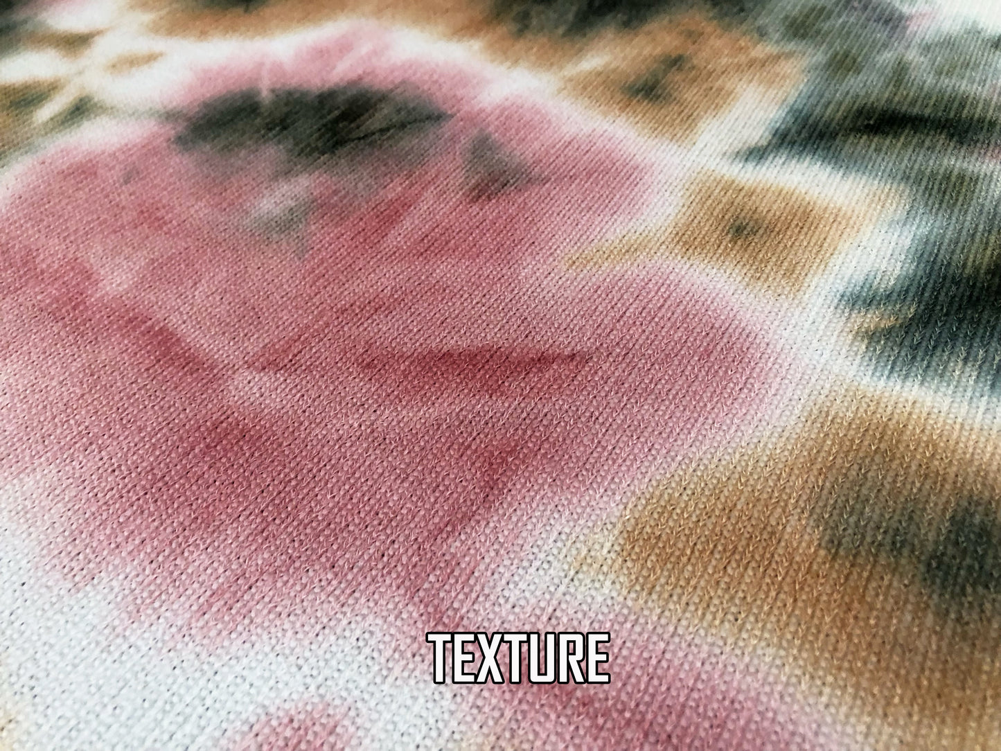 Hacci Mini Rib Knit Fabric – Blush Meadow Watercolor Tie Dye, 4 Way Stretch, 58” Wide – By the Yard (HMRPR01)
