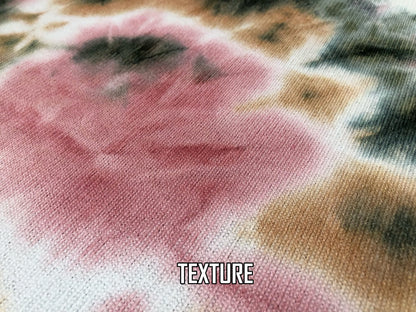 Hacci Mini Rib Knit Fabric – Blush Meadow Watercolor Tie Dye, 4 Way Stretch, 58” Wide – By the Yard (HMRPR01)