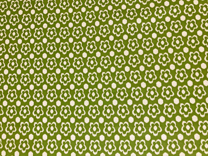 Jacquard Knit Fabric – Olive Daisy Dot – 2-Way Stretch, 240 GSM, 58" Wide – Sold by the Yard (JQKPR02)