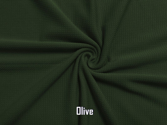 Bullet Textured Knit Fabric-Olive Solid Color-BKSC0017-Sold by the Bulk