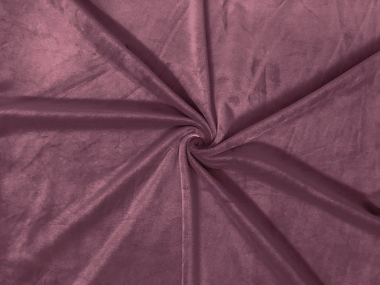 Micro Velour Knit – Plum – Ultra-Soft Peach-Skin Plush, Low-Sheen Luxe, 4-Way Stretch, 65" Extra-Wide – Sold by the Yard (MCVC04)
