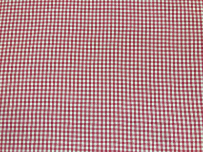 Buttery Rayon Gabardine – Cranberry Red Gingham Windowpane – Smooth Twill, No Stretch, 180 GSM, 58" Wide – By the Yard (GBRPR01)