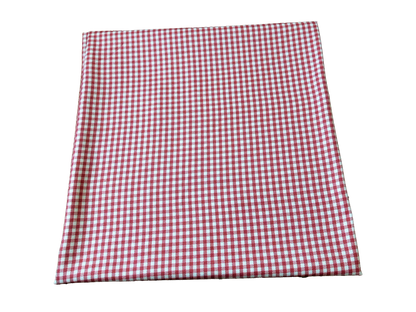 Buttery Rayon Gabardine – Cranberry Red Gingham Windowpane – Smooth Twill, No Stretch, 180 GSM, 58" Wide – By the Yard (GBRPR01)