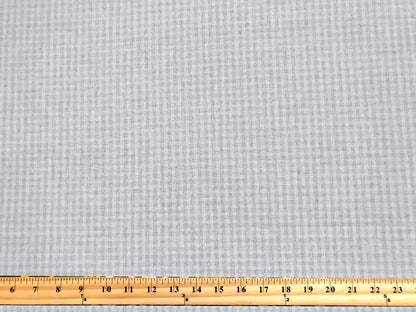 Poly/Cotton Woven – Silver Mist Micro Gingham – No Stretch, 180 GSM, 58" Wide – By the Yard (PCWPR01)