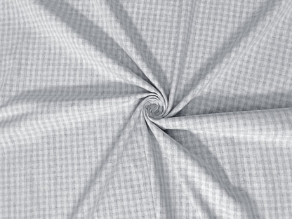 Poly/Cotton Woven – Silver Mist Micro Gingham – No Stretch, 180 GSM, 58" Wide – By the Yard (PCWPR01)