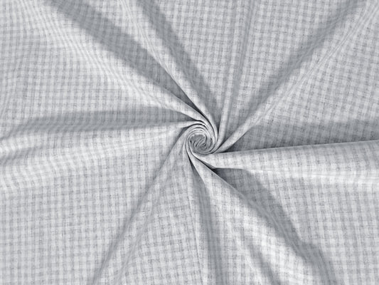 Poly/Cotton Woven – Silver Mist Micro Gingham – No Stretch, 180 GSM, 58" Wide – By the Yard (PCWPR01)