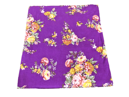 Premium Poly Rayon Spandex — Purple Bouquet Toss Floral — 2-Way Stretch, 190 GSM, 58" Wide — By the Yard (PRSXPR016)