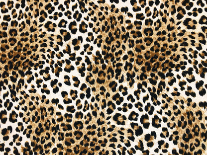 Premium Ponte Fabric — Classic Leopard Swirl — Animal Print — 230 GSM, 2-Way Stretch, 58" Wide — By the Yard (PRMPR02)