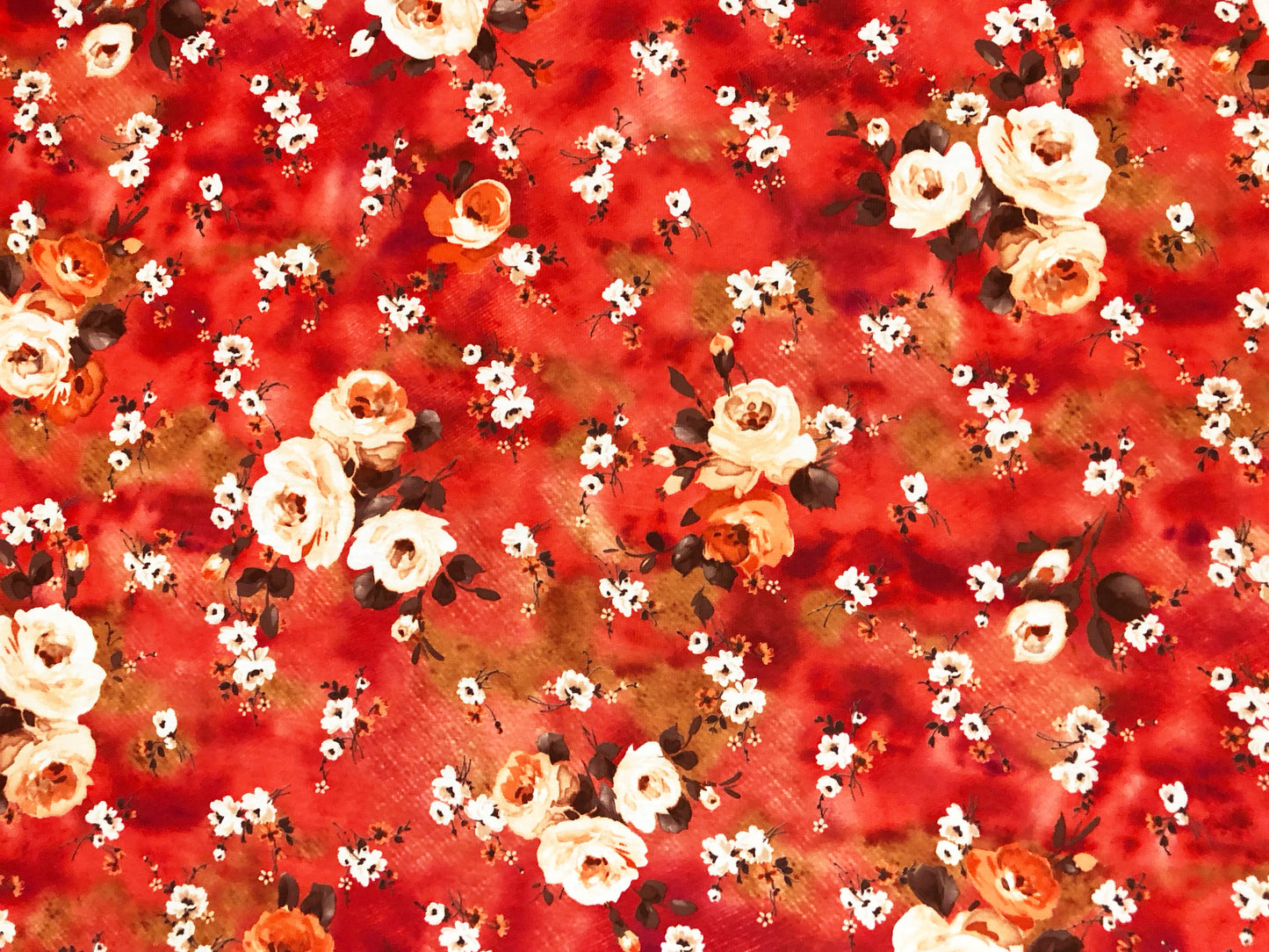 Premium Ponte Fabric — Fiery Red/Orange Rose Toss — 230 GSM Poly/Rayon/Spandex, 58" Wide — By the Yard (PRMPR01)