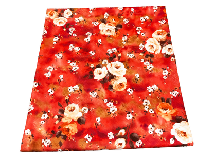 Premium Ponte Fabric — Fiery Red/Orange Rose Toss — 230 GSM Poly/Rayon/Spandex, 58" Wide — By the Yard (PRMPR01)