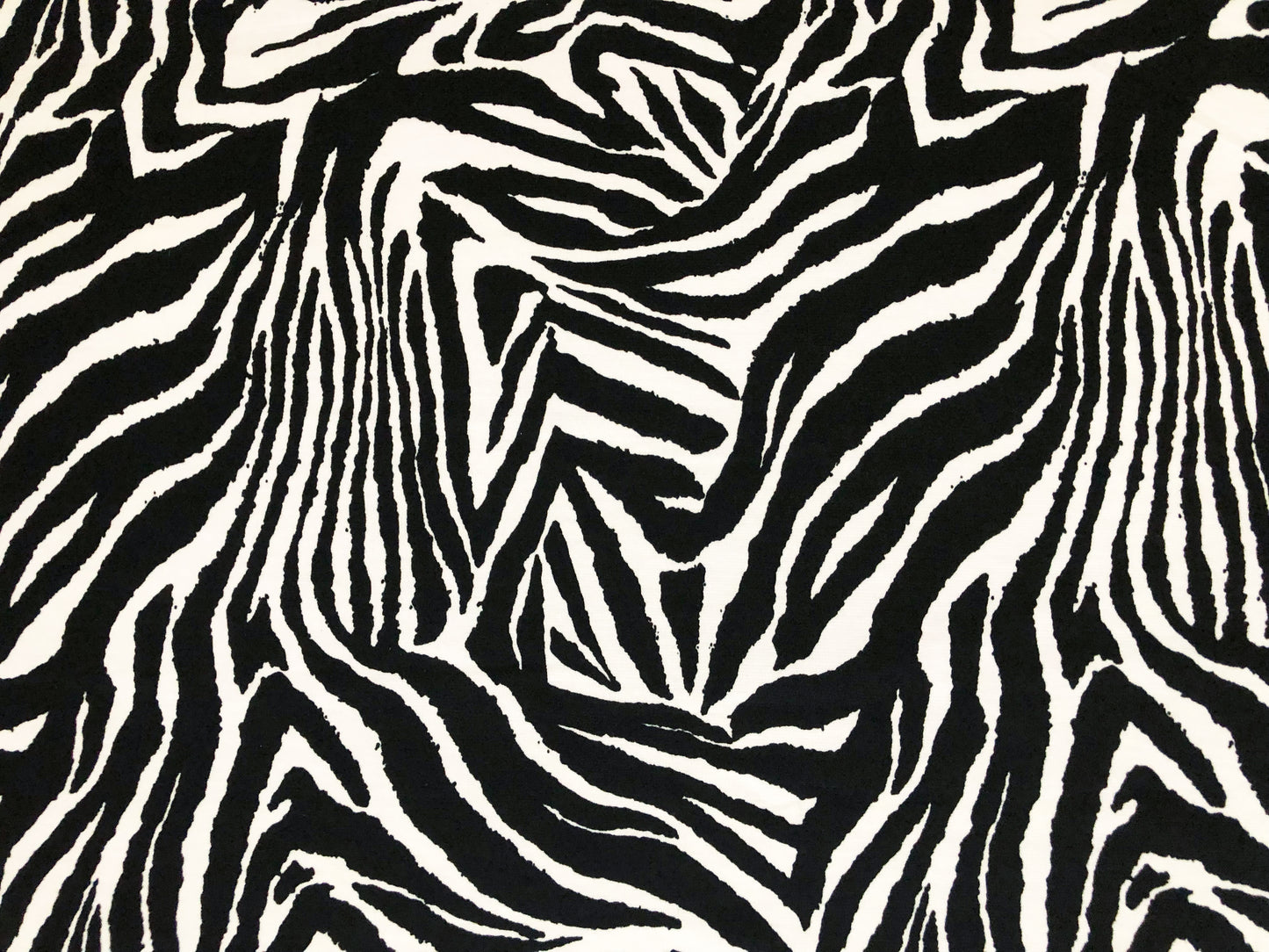 Premium Ponte Fabric — Bold Zebra Wave — Animal Print — 230 GSM, 2-Way Stretch, 58" Wide — By the Yard (PRMPR03)