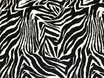 Premium Ponte Fabric — Bold Zebra Wave — Animal Print — 230 GSM, 2-Way Stretch, 58" Wide — By the Yard (PRMPR03)