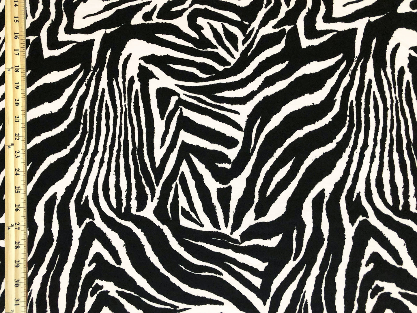 Premium Ponte Fabric — Bold Zebra Wave — Animal Print — 230 GSM, 2-Way Stretch, 58" Wide — By the Yard (PRMPR03)
