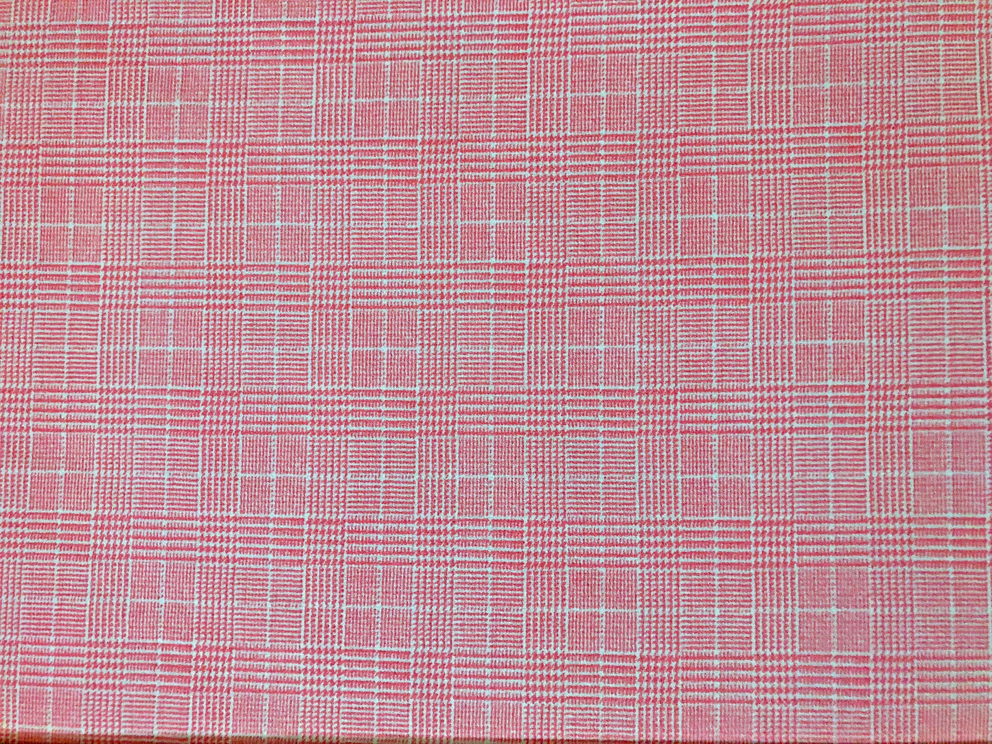 Techno Crepe Printed Fabric-Pink White Houndstooth-TCRP077-Sold by the Yard