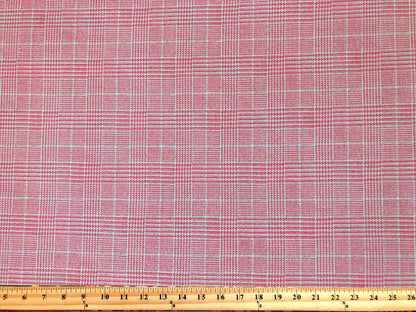 Techno Crepe Printed Fabric-Pink White Houndstooth-TCRP077-Sold by the Yard