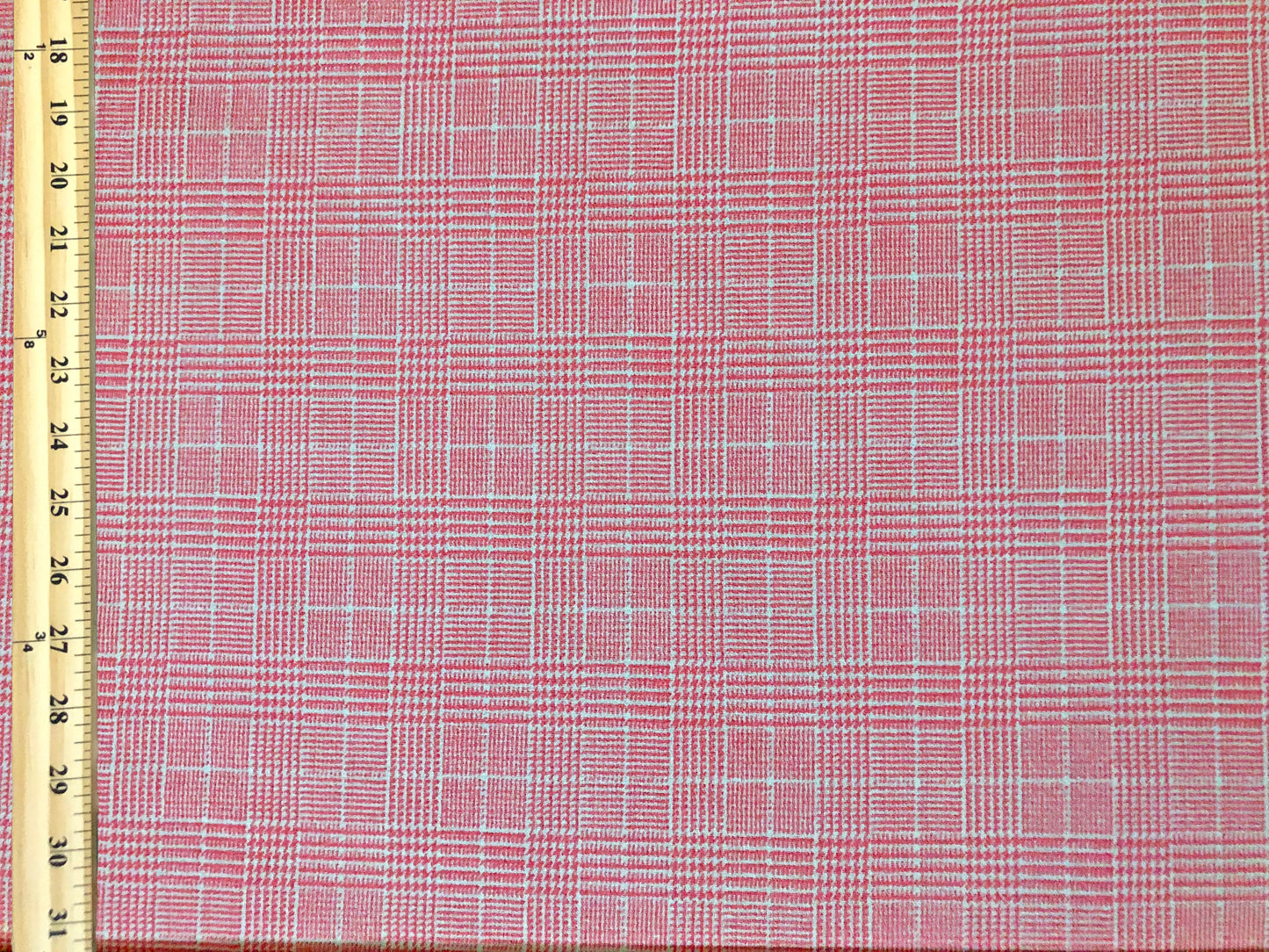 Techno Crepe Printed Fabric-Pink White Houndstooth-TCRP077-Sold by the Yard