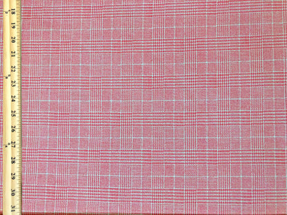 Techno Crepe Printed Fabric-Pink White Houndstooth-TCRP077-Sold by the Yard