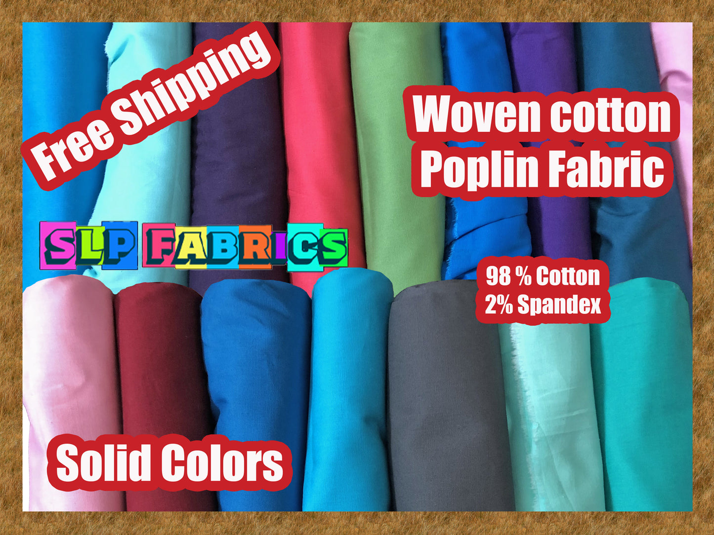 Woven Cotton Poplin Fabric-Solid Colors Collection-Sold by the Yard