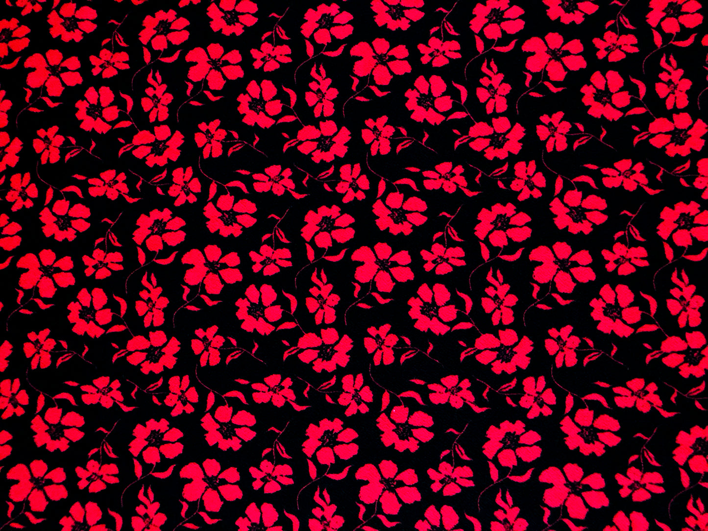 Liverpool Knit Fabric – Black/Red Poppy Floral – 4 Way Stretch, 58” Wide, 200 GSM, By the Yard (LVPR365)