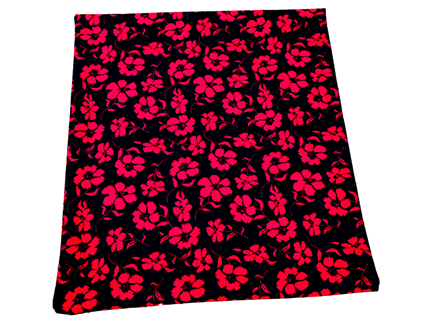 Liverpool Knit Fabric – Black/Red Poppy Floral – 4 Way Stretch, 58” Wide, 200 GSM, By the Yard (LVPR365)