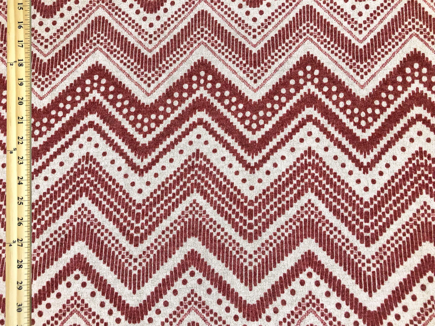 Premium Hacci Fabric – Rustic Dot Chevron, 4 Way Stretch, 58” Wide – By the Yard (HSPR029)