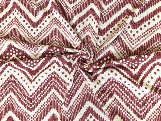Premium Hacci Fabric – Rustic Dot Chevron, 4 Way Stretch, 58” Wide – By the Yard (HSPR029)
