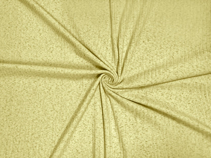 Dalmatian Rib Knit Fabric – Yellow & Charcoal Speckle, 2-Way Stretch Sweater Knit, 240 GSM, 58" Wide – By the Yard (DRBK03)