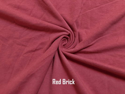 Cotton Spandex Jersey Fabric-Red Brick Solid Color-CSJC01-Sold by the Bulk